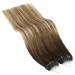 Ugeat Real Hair Microring Extensions - Ombre Brown to Bleach Blonde - 50cm 50g Balayage Micro Loop #4/6/613 - Buy Online on GoSupps.com