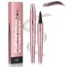 3D Waterproof Microblading Eyebrow Pen Micro 4 Point Eyebrow Pencil for Women Brown Long-lasting Natural Smudge-proof Precision Magical Microblade Brow pen (2# Dark Browm)