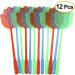 TUPARKA 12 Pcs Fly Swatter Set - Durable Plastic Long Handle Pest Control Tool for Home - Red Blue Green - Buy Online on GoSupps.com