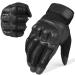 wtactful Tactical Gloves for Men - Touch Screen - Airsoft Motorcycle Outdoor Costume Black Large