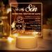 Son Gifts - Son Gifts from Mum Night Light Touching Words Engraved Birthday Gifts for Son Idea Birthday Christmas Gifts for Son Graduation Gifts for Son(High-Quality)