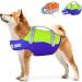 Siivton Dog Life Jacket: Ripstop Dog Life Vest - for Boating Swimming Adjustable Reflective Life Jacket for Dogs with Buoyancy Rescue Handle Dog Swimming Jacket for Small Medium Large Dogs-BGXL Bright Green X-Large