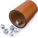 Party Games Leather Dice Cup Set - 5 Cups, 25 Dice, Storage Case - Faux Leather with Magnetic Closure - Buy Online on GoSupps.com