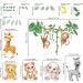 DECOWALL DS12-8073 Jungle Animals Wall Decals | Elephant Giraffe Safari Stickers for Baby Nursery & Kids Room | Cute Baby Animal Wall Decor - Buy Online on GoSupps.com