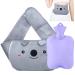Hot Water Bottle with Waist Cover Warm Water Bag Rubber Winter Hot Water Pouch with Soft Plush Hand Waist Warmer Cover Hot Water Bag (Grey)