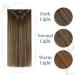 Runature Clip-In Extensions - Brown Balayage Dark Brown Ombre Caramel Blonde Real Hair #4/27/4 16 inch 120g 7 Pieces - Buy Online on GoSupps.com