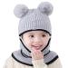 crazy bean Kids Girls Boys Winter Warm Hat Windproof Hat and Scarf 3-in-1 Toddler Knitted Beanie Hat One Size Grey
