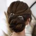 Cimenexe Bohemian Pearl Wedding Hair Pins Barrette Pearl Bead Hairpins Bride Bridesmaid Hairpin Clip Silver U Shape Headwear Bridal Decorative Hair Accessories Jewelry for Women and Girls Birthday - Buy Online on GoSupps.com