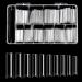 Savita 500 pieces no C-curves Nail tips extra long clear artificial nails conical quadratic nails flat xxl nail tips for manicure salons and diy nail art at home (10 sizes)