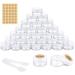 30 pieces of jaws cream can empty Tiegel Mini Creams with label stickers and mini spatula for nail art lip balm cream 5G 5ml white