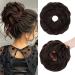 S-Noilite messy buns hair pieces curly hair scrunchies for women Donut Updo Hair Chignons synthetic Ponytail Bun Extensions - Dark Brown 4A