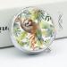 Round Pill Box with Watercolor Sloth Print - 3 Compartment Decorative Metal Pill Organizer for Travel - Buy Online on GoSupps.com