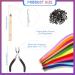 HIFOT 50 Pieces Coloured Hair Extension Synthetic Hair pieces for women Hairpieces hair braiding kit crochet hook hair extensions Pliers with 100 Beads for Girls Women - Buy Online on GoSupps.com