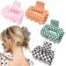 Ahoney 4 Pack Checkered Hair Clip Hair Claw Clips for Thin Hair 2" Hair Clips Y2k Accessories Cute Claw Small Hair Clips for Thick Hair Cute Hair Clips for Women Girls Checkered Y2K Style
