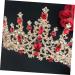 Ipetboom Diamond Crown Rhinestone The Crown Tiara for Women Bridal Hair Clip Bridal Crown Women Crown Shiny Birthday Prom Crowns Girl Hair Clips Hair Bands Crystal Wedding Bride Zinc Alloy 17X17X7.5CM Golden Red - Buy Online on GoSupps.com