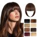 Clip in Bangs Hair Extensions Hair Clip on Wispy Bangs Hair Fake Bangs Clip in Human with Temples Hairpieces for Women Natural Wigs Bangs Clip Wispy Bangs Medium Brown
