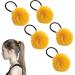 Hair Rope for Girls | Women's Pompom Colorful Hair Ties | Fashion Hair Rope Furry Ball Hair Ties for Daughter Sister Friends Wife Family turmeric - Buy Online on GoSupps.com