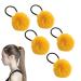 scyca Hair Bobbles Ponytail Holder with Ball - Colourful Pompom Hair Bobbles for Women | Fashionable Hair Ties for Women and Girls Versatile Ponytail Holder for Dating Parties Turmeric