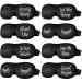 8 Pieces Black Eyelash Sleep Mask Funny 3D Contoured Sleeping Mask Silk Eye Mask Blackout Sleep Eye Covers Blindfold with Adjustable Strap for Men and Women Sleeping Travel Nap Meditation