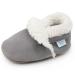 Dotty Fish Suede Baby Slippers. Warm Fleece Lined. Infant Toddler Shoes. Non-Slip Soft Sole. Boys Girls. 0-6 Months - 5-6 Years 18-24 Months Pale Grey