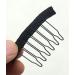 Jozlynn 12pcs Wig Combs for Making Wig,6 Teeth Wig Clips Stell Tooth For Hairpiece Caps DIY (12 pcs, Black) 12 pcs Black