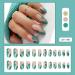 NLOOKS Medium Almond Shape Glossy Fake Nails Set with Nail Glue - Green Wave | Acrylic Nail Tips Kit for Women & Girls - Buy Online on GoSupps.com