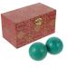 Healifty Baoding Ball's pack with 2-2.36 inch Chinese balls for the hand Glockenspiel Chinese health exercise massage balls (green) 6x6x6cm 360.0 grams 1.0 pieces blue