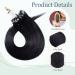 Silk-Co Microring Extensions - 100 Strands 0.5g Real Human Hair 60cm Raven Black Soft & Smooth 7A Quality - Buy Online on GoSupps.com