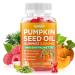 GGMMUU Pumpkin Seed Oil Gummies with Saw Palmetto, 3000mg Per Serving Pumpkin Seed Oil Supplement for Hair Growth, Skin Health, High Pure Extract for Women & Men, Vegan, Raspberry Flavor, 60 Count