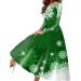Hanxiulin women Christmas dress print long -sleeved sweater dress pocket Christmas elk hood hoodies fashion dress dress dress top hooded sweater top jumper autumn winter green l