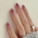 24pcs Short Coffin False Nails Purple Gradient Stick on Nails Press on Nails Removable Glue-on Nails Full Cover Acrylic Fake Nails Women Girls Nail Art Accessories 0205Y17