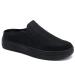 TIDU Women's Orthopedic Shoes Arch Support Slippers for Plantar Fasciitis Diabetic Casual Slip On Mules Comfortable Walking Canvas Loafer 9 Black