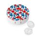 France Pattern Round Case For Contact Lens Kit Storage Box with Mirror Printed