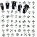 CAMLO 3D Cross Nail Art Charms Vintage Silver Metal Chrome Punk Gothic Crosses Stars Hearts Mixed Styles for Manicure Craft DIY Nail Art Decorations