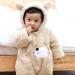 Puseky Newborn Baby Cartoon Bear Snowsuit Winter Coat | Fleece Hooded Footed Romper Jumpsuit | Unisex Baby Winter Clothes Bodysuit 6-9 Months Khaki - Buy Online on GoSupps.com
