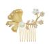 Bridal Hair Comb Vintage Bridal Headdress Alloy Hair Comb Pearl Hair Comb Wedding Hair Accessories 6.3x7.6cm Gold