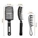 Ashine Detangler Hair Brush Set - Vented Curved Boar Bristle Brush & Wide Tooth Comb for Curly Hair - Black - 2PCS - Buy Online on GoSupps.com
