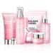 8PCS Sakura Skin Care Set Hydrating Skin Care Kit Gift Set for Women and Girls Moisturizing Skincare Set Facial Kit with Cleanser Face Serum Face Masks Facial Cream Toner and Eye Cream