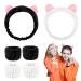 CIEHER 6 PCS Spa Headband for Washing Face  Makeup Headband for Women Face Wash Headband - Black Cat and White Cat Spa Headbands for Women Girls  Cute Elastic Hairbands for Makeup Spa Skincares Yoga and Slumber Party Bla...