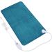 Ruqiji 17''x33'' XXXL King Size Fast-Heating Flannel Electric Heating Pad - 6 Temperature Settings, Pain Relief for Back, Neck, Shoulders, Abdomen, Legs - Light Teal - Buy Online on GoSupps.com