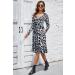 OUGES Women's Spring Casual Midi Dress with Long Sleeve V-Neck and Floral Print - S Leopard02 - Buy Online on GoSupps.com