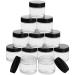 Belle vous round glass tance with a black screw lid made of plastic (12 pcs) - 60ml cream creme cremation empty - ointment puts glass for traveling for cream lotion ointment makeup and ethereal oils