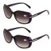 2 Pairs Women's Bifocals Reading Sunglasses Reader Glasses Vintage Outdoor Purple 2 Purple 2.0 x
