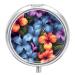 Round Pill Box Tropical Floral Print 3 Compartment Medicine Pill Case Print Pill Organizer Decorative Metal Portable Pill Box Pocket Pill Box