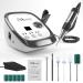 JCMASTER Nail Drill 35000RPM Electric E File with Touch Control with Foot Pedal & 6 Bits Safe Nail File Sander for Acrylic Nails Gel Nails Professional Manicure Pedicure Set for Nail Care Nail Art JCM-302B-UK