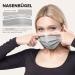 50pc Disposable Face Masks Made in Germany | CE Certified, Triple Layer Filtration | Elastic Earloops, Breathable | Grey Adults Size 17.5cm x 9.5cm - Buy Online on GoSupps.com