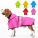 Weesiber reflective waterproof dogs raincoat-adjustable pet jacket light dog-smiled poncho with hood for small to very large dogs and puppies (m pink) m pink pink