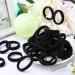 100 Pieces Seamless Cotton Hair Ties for Thick Hair - Elastic Ponytail Holders & Headbands - No Kinking Hair Accessories (Black) - Buy Online on GoSupps.com