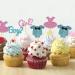 UXYOKM 24Pcs Boy or Girl Cupcake Toppers Blue Pink Glitter Gender Reveal Cupcake Picks Baby Shower Birthday Party Cake Decorations Supplies - Buy Online on GoSupps.com