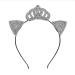 Lux Accessories Halloween Black Kitty Cat Ears Princess Crown Crystal Rhinestones Headband